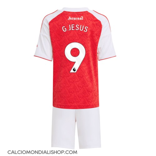Maglie da calcio Arsenal Gabriel Jesus #9 Prima Maglia Bambino 2025-26 Manica Corta (+ Pantaloni corti)